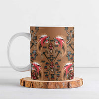 Terracotta Bird of Batik Papua Ceramic Mug Exotic Natural Wealth of Papua LT9 Gold - Polynesian Pride