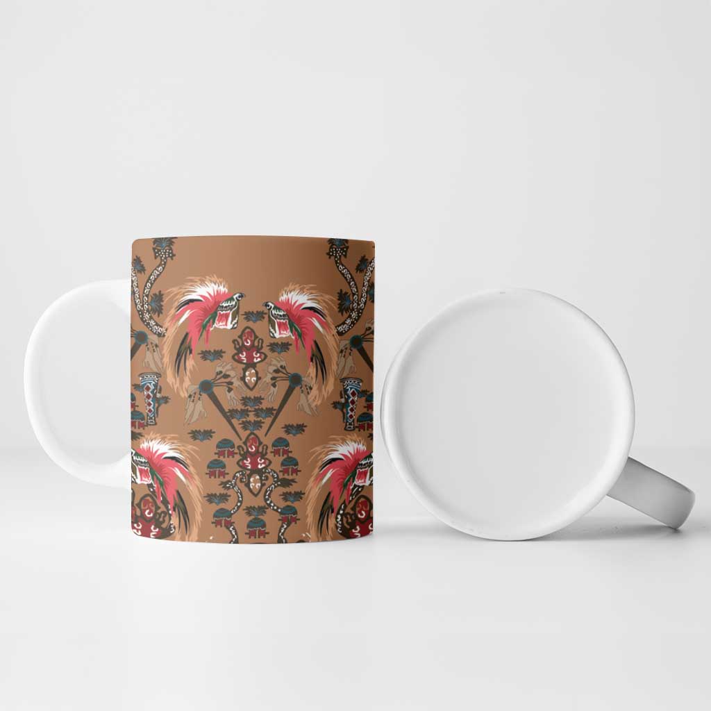 Terracotta Bird of Batik Papua Ceramic Mug Exotic Natural Wealth of Papua LT9 - Polynesian Pride