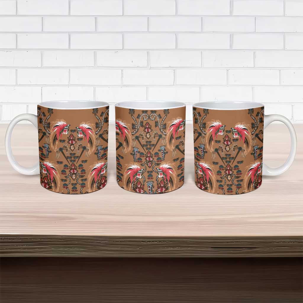 Terracotta Bird of Batik Papua Ceramic Mug Exotic Natural Wealth of Papua LT9 - Polynesian Pride
