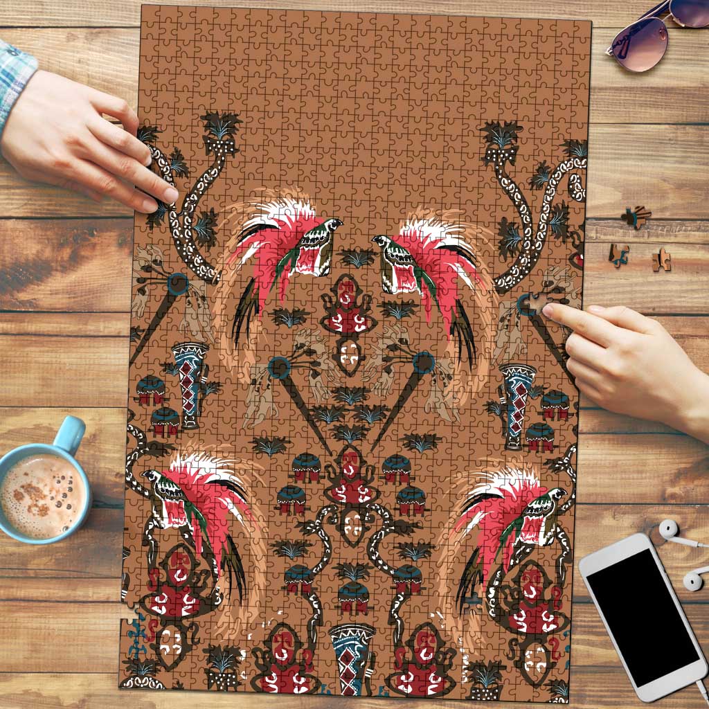 Terracotta Bird of Batik Papua Puzzle Exotic Natural Wealth of Papua LT9 Gold - Polynesian Pride