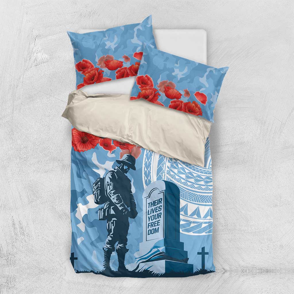 FSM Verterans Day Bedding Set Their Lives Your Freedom LT9 US Twin 172cm x 218cm Blue - Polynesian Pride