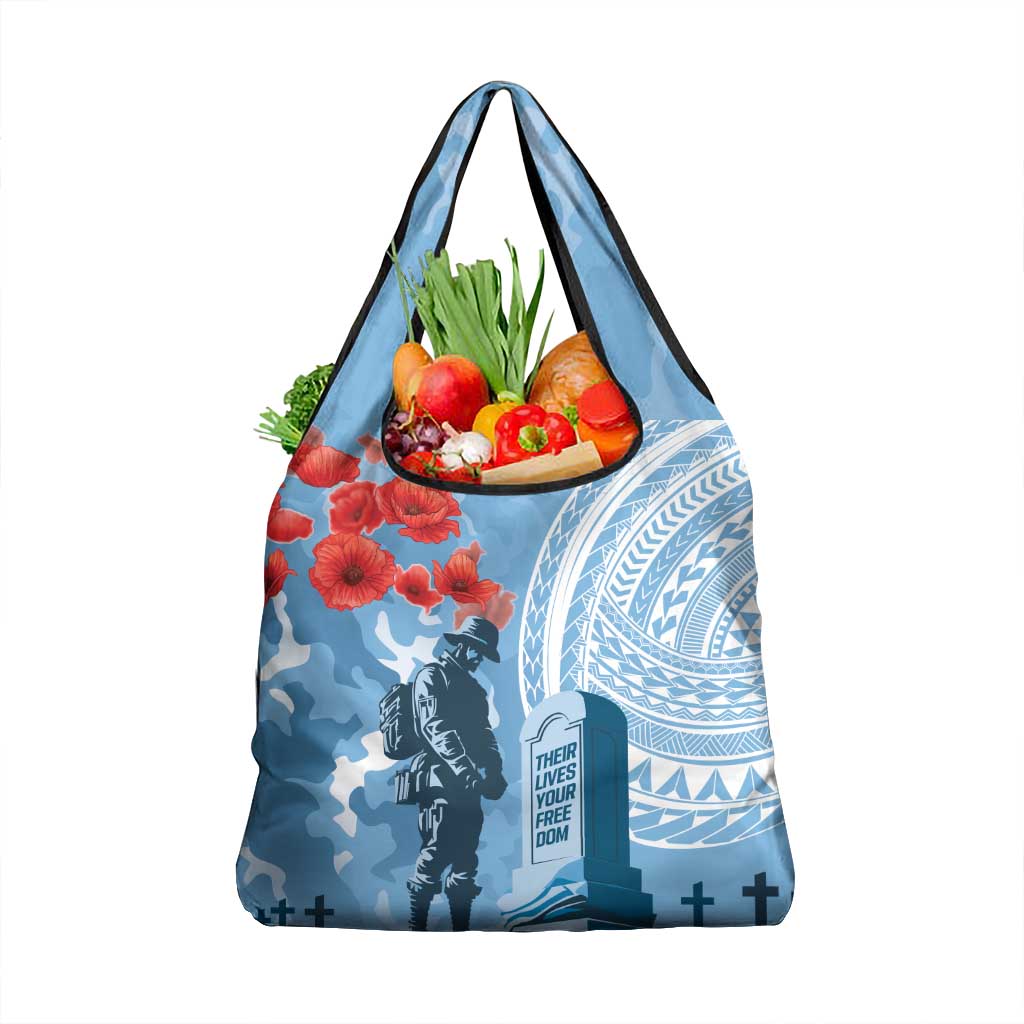 FSM Verterans Day Grocery Bag Their Lives Your Freedom LT9 1-pack One Size Blue - Polynesian Pride