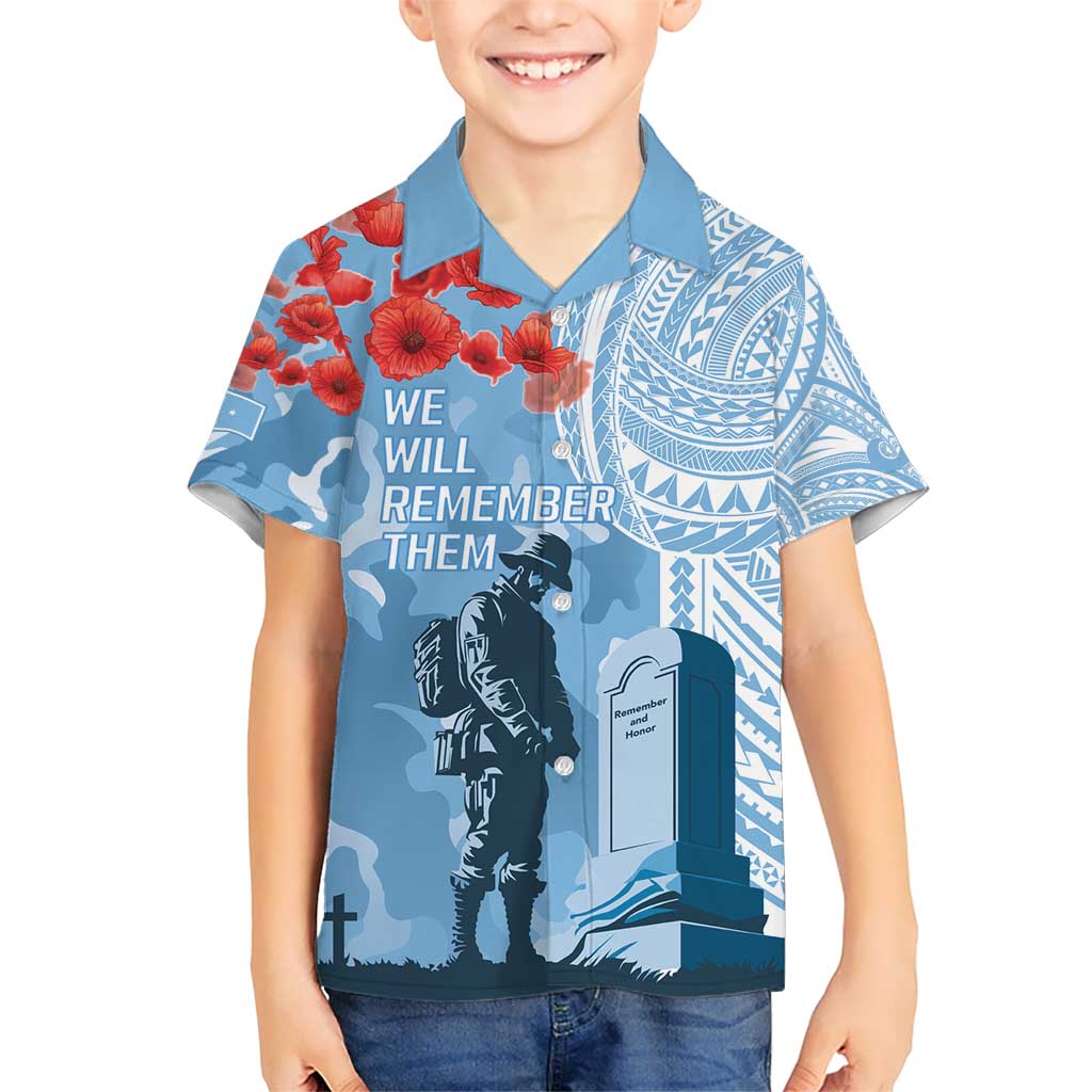 FSM Verterans Day Kid Hawaiian Shirt Their Lives Your Freedom LT9 Kid Blue - Polynesian Pride