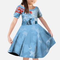 FSM Verterans Day Kid Short Sleeve Dress Their Lives Your Freedom LT9 KID Blue - Polynesian Pride