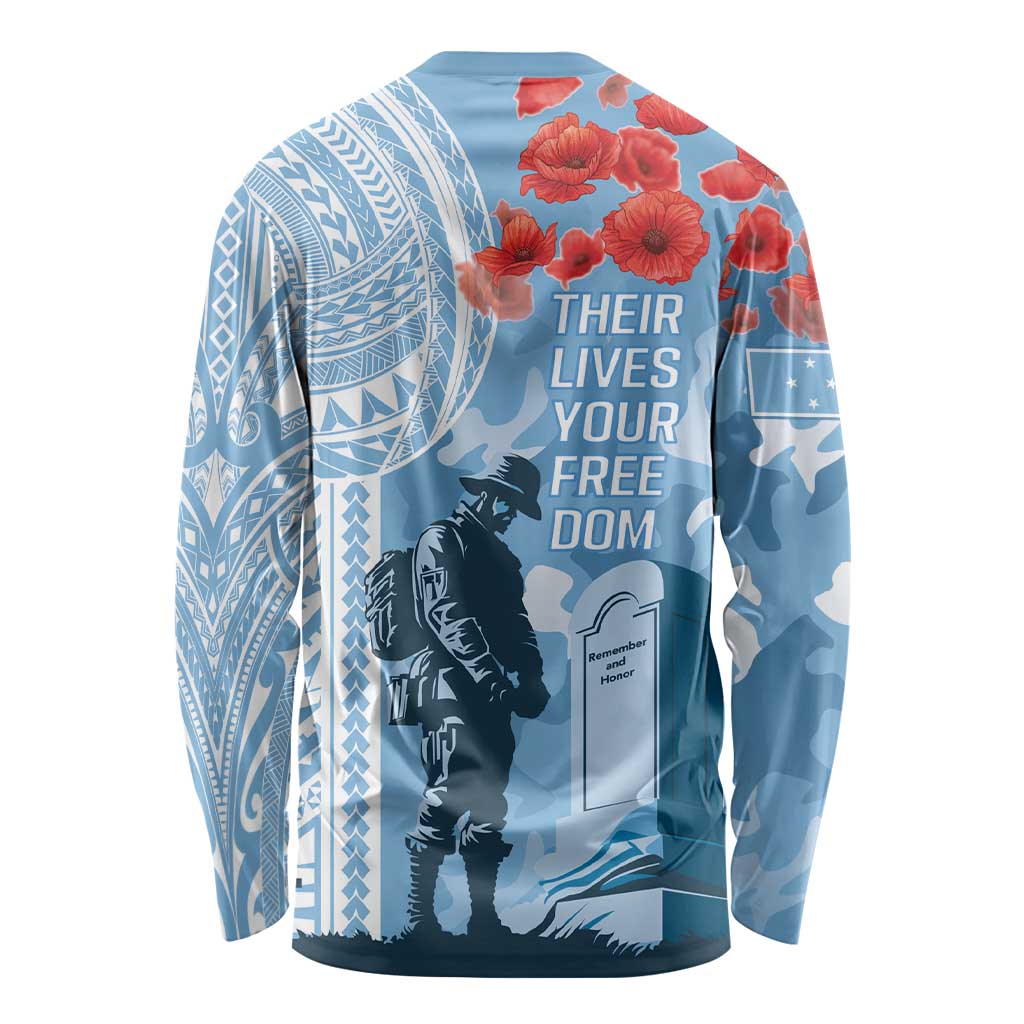FSM Verterans Day Long Sleeve Shirt Their Lives Your Freedom LT9 - Polynesian Pride
