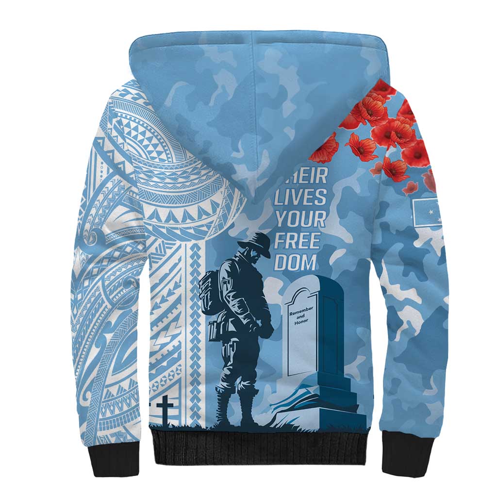 FSM Verterans Day Sherpa Hoodie Their Lives Your Freedom LT9 - Polynesian Pride