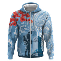 FSM Verterans Day Zip Hoodie Their Lives Your Freedom LT9 Zip Hoodie Blue - Polynesian Pride