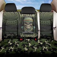 Veterans Day Back Car Seat Cover War Never Leaves A Veteran Proud Military LT9 One Size Black - Polynesian Pride