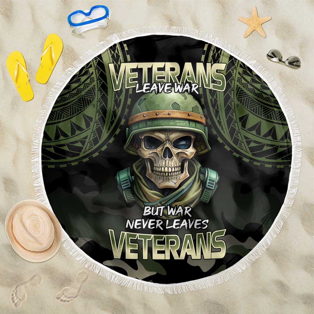 Veterans Day Beach Blanket War Never Leaves A Veteran Proud Military LT9 One Size 150cm Black - Polynesian Pride
