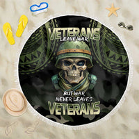 Veterans Day Beach Blanket War Never Leaves A Veteran Proud Military LT9 One Size 150cm Black - Polynesian Pride