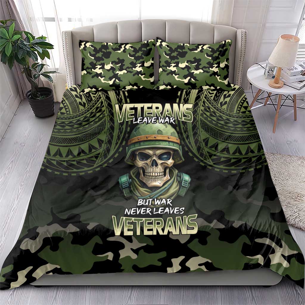 Veterans Day Bedding Set War Never Leaves A Veteran Proud Military LT9 - Polynesian Pride