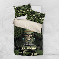 Veterans Day Bedding Set War Never Leaves A Veteran Proud Military LT9 US Twin 172cm x 218cm Black - Polynesian Pride