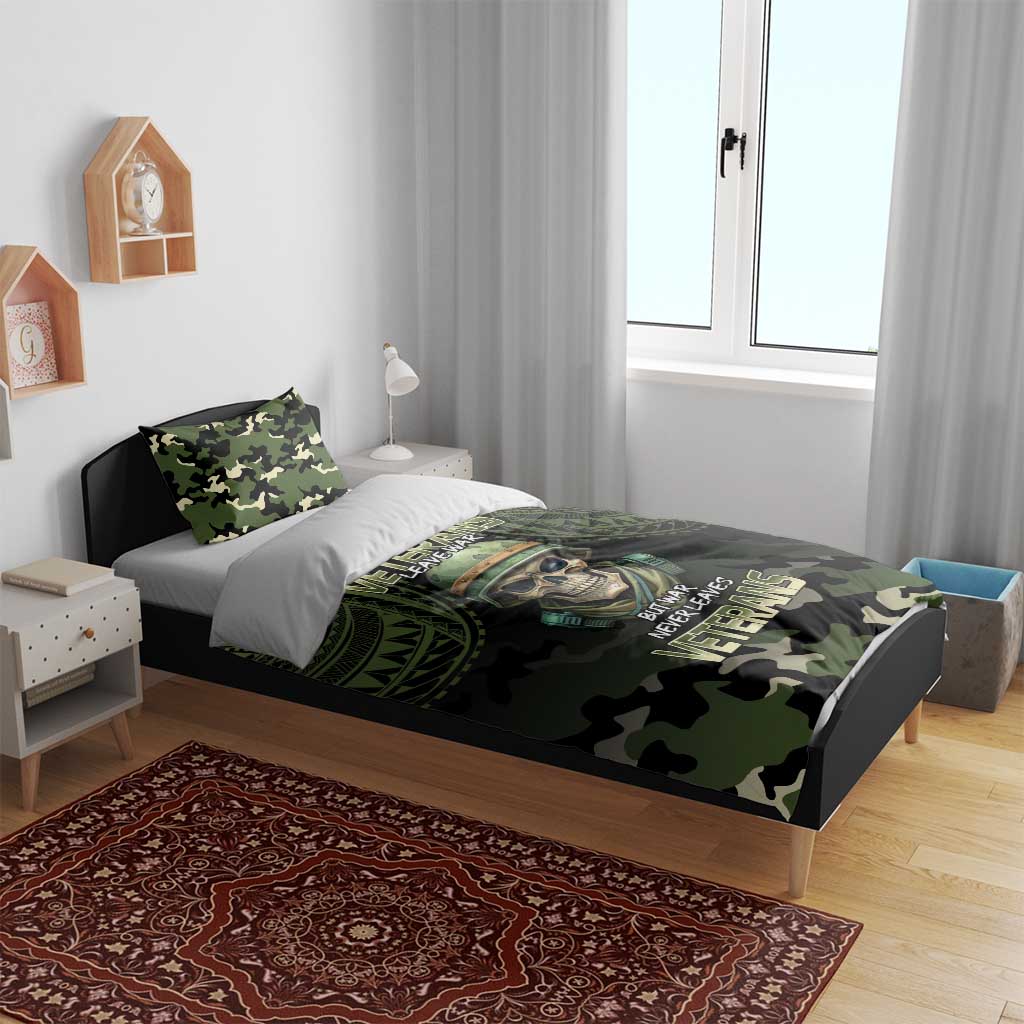 Veterans Day Bedding Set War Never Leaves A Veteran Proud Military LT9 - Polynesian Pride