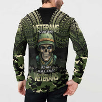 Veterans Day Button Sweatshirt War Never Leaves A Veteran Proud Military LT9 - Polynesian Pride
