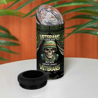 Veterans Day 4 in 1 Can Cooler Tumbler War Never Leaves A Veteran Proud Military LT9 - Polynesian Pride