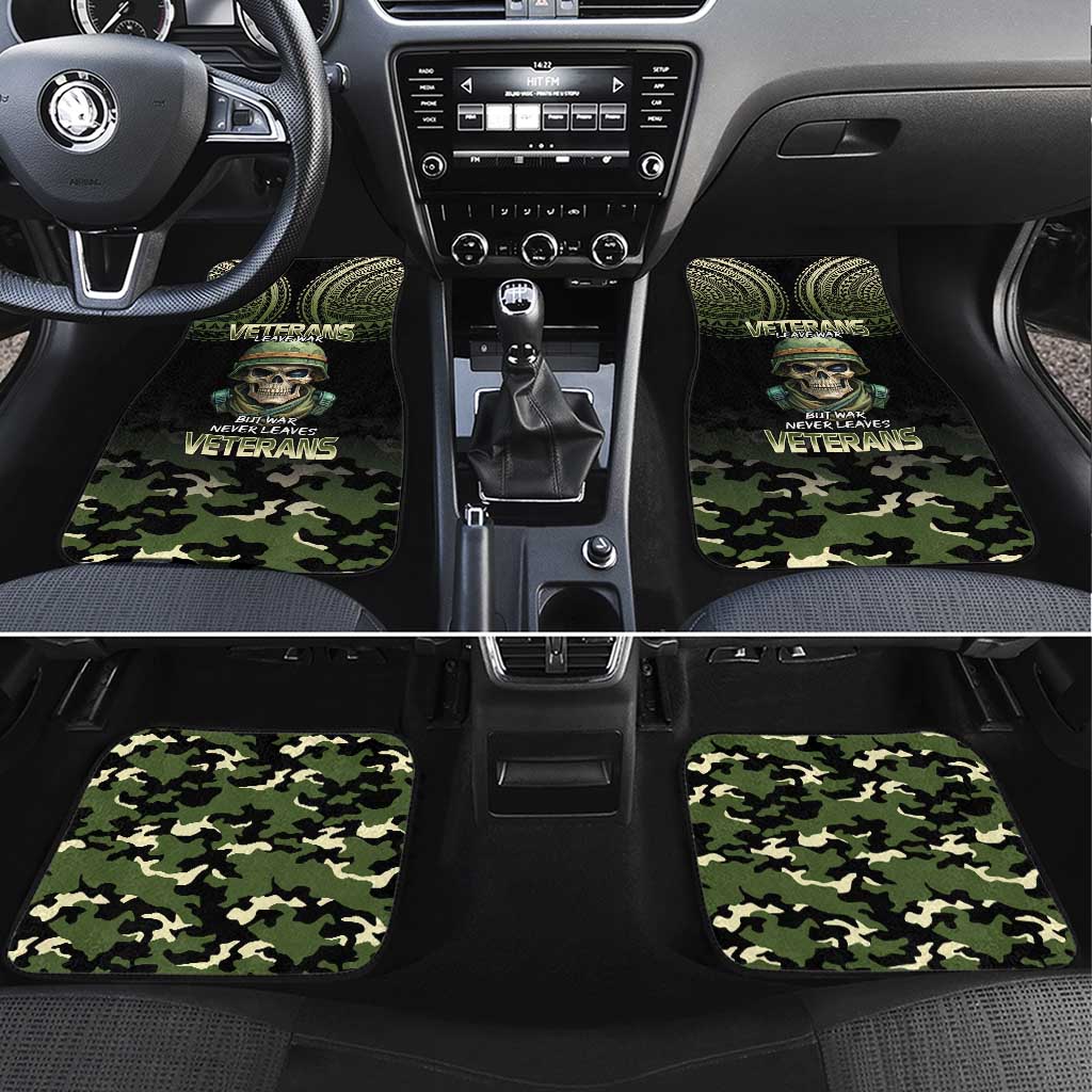 Veterans Day Car Mats War Never Leaves A Veteran Proud Military LT9 Set 4pcs Black - Polynesian Pride