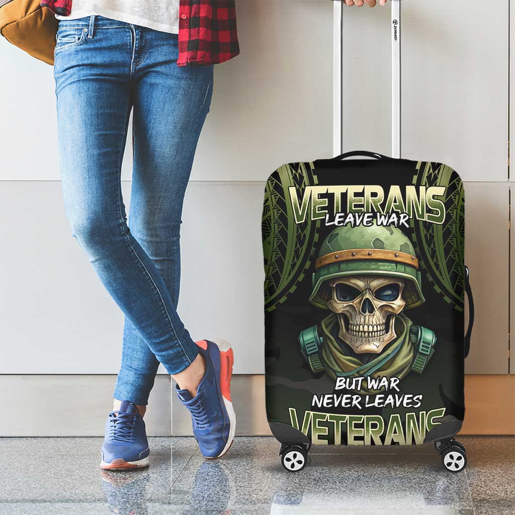 Veterans Day Luggage Cover War Never Leaves A Veteran Proud Military LT9 - Polynesian Pride