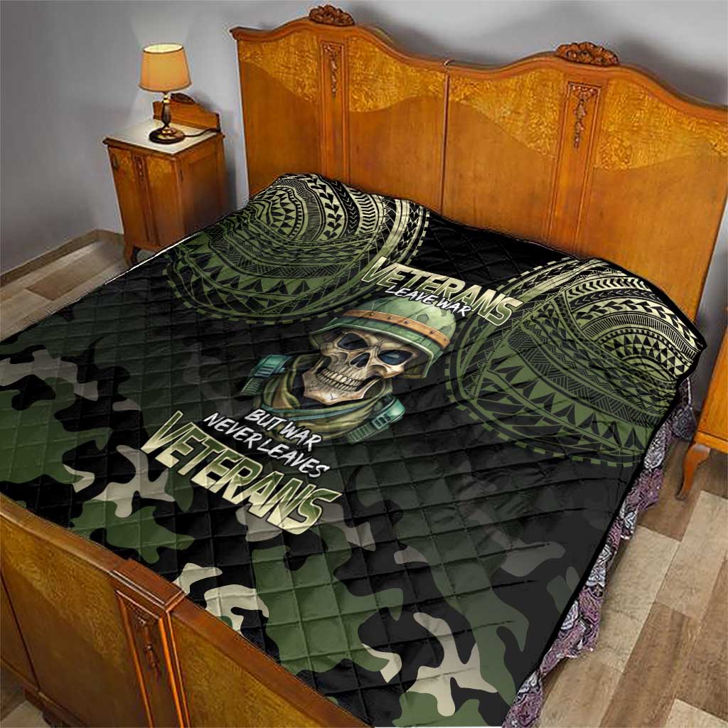 Veterans Day Quilt War Never Leaves A Veteran Proud Military LT9 - Polynesian Pride