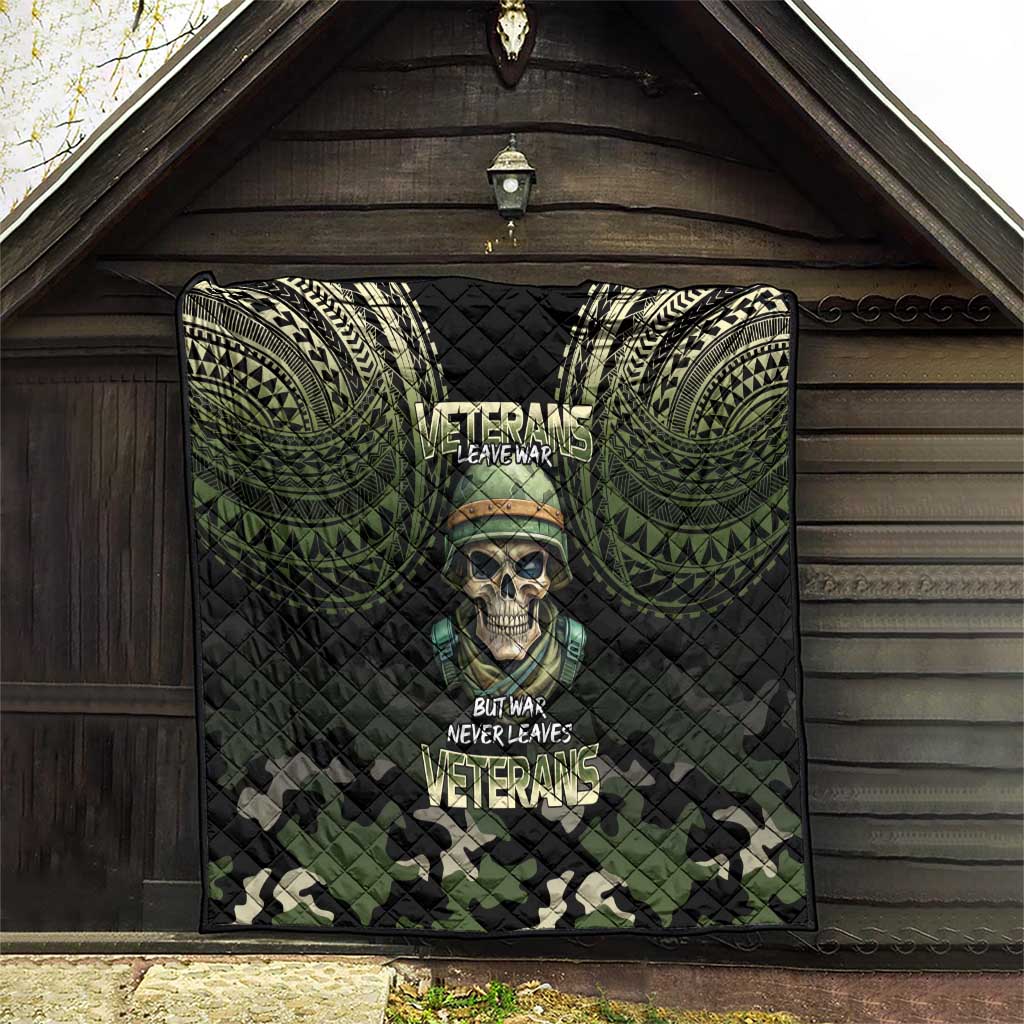 Veterans Day Quilt War Never Leaves A Veteran Proud Military LT9 - Polynesian Pride