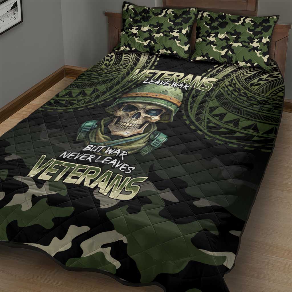 Veterans Day Quilt Bed Set War Never Leaves A Veteran Proud Military LT9 - Polynesian Pride