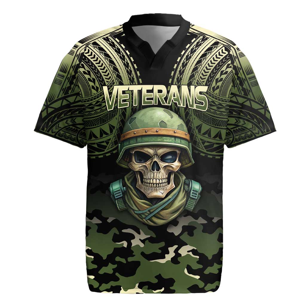 Veterans Day Rugby Jersey War Never Leaves A Veteran Proud Military LT9 Black - Polynesian Pride