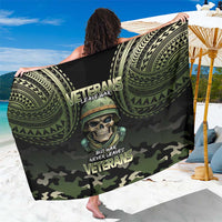 Veterans Day Sarong War Never Leaves A Veteran Proud Military LT9 One Size 44 x 66 inches Black - Polynesian Pride