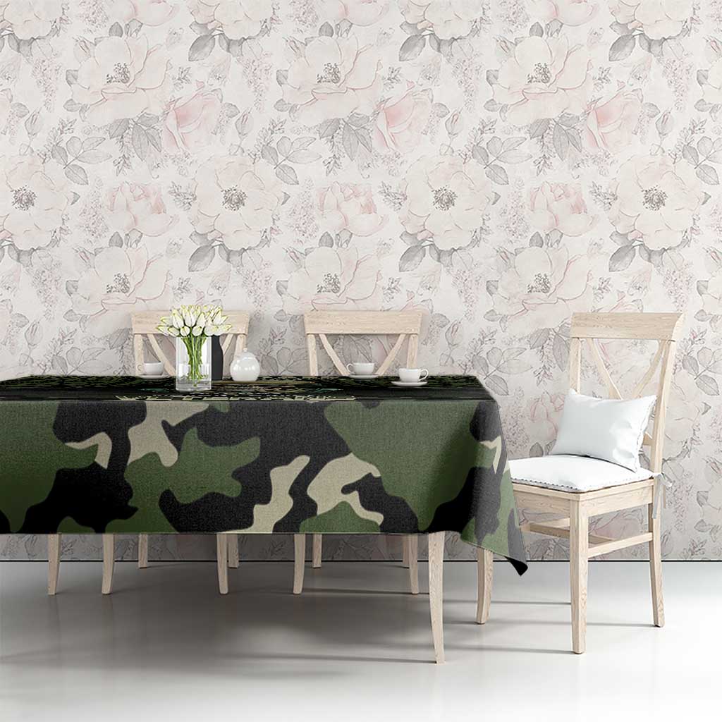 Veterans Day Tablecloth War Never Leaves A Veteran Proud Military LT9 - Polynesian Pride