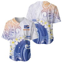 Marshall Islands Manit Day Baseball Jersey Plumeria and Polynesian Tribal LT9 - Polynesian Pride