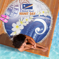 Marshall Islands Manit Day Beach Blanket Plumeria and Polynesian Tribal LT9 - Polynesian Pride