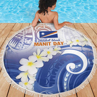 Marshall Islands Manit Day Beach Blanket Plumeria and Polynesian Tribal LT9 - Polynesian Pride