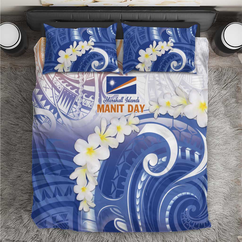 Marshall Islands Manit Day Bedding Set Plumeria and Polynesian Tribal LT9 White - Polynesian Pride