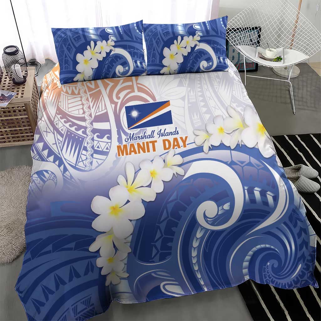Marshall Islands Manit Day Bedding Set Plumeria and Polynesian Tribal LT9 - Polynesian Pride