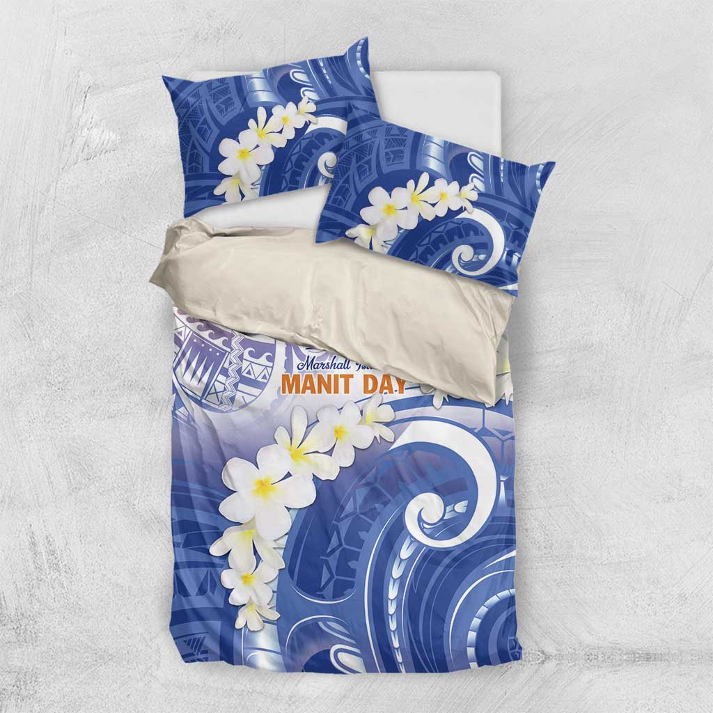 Marshall Islands Manit Day Bedding Set Plumeria and Polynesian Tribal LT9 US Twin 172cm x 218cm White - Polynesian Pride