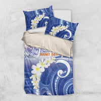 Marshall Islands Manit Day Bedding Set Plumeria and Polynesian Tribal LT9 US Twin 172cm x 218cm White - Polynesian Pride