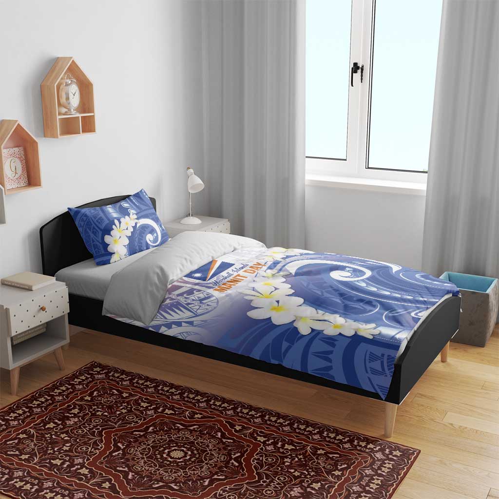 Marshall Islands Manit Day Bedding Set Plumeria and Polynesian Tribal LT9 - Polynesian Pride