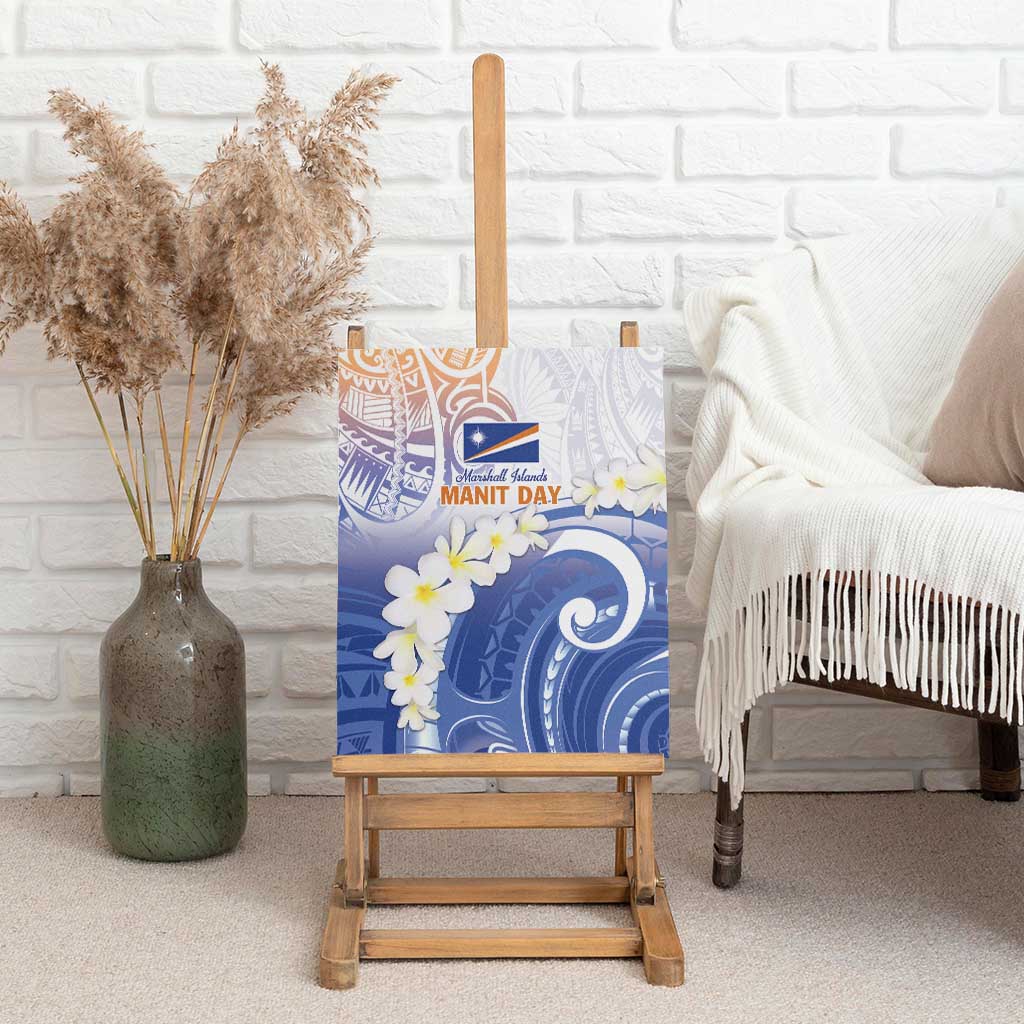 Marshall Islands Manit Day Canvas Wall Art Plumeria and Polynesian Tribal LT9 - Polynesian Pride