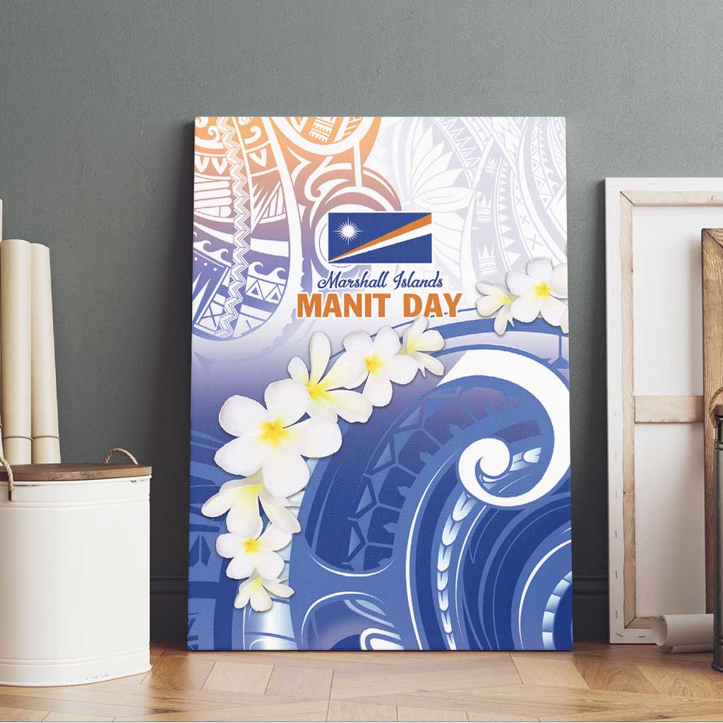 Marshall Islands Manit Day Canvas Wall Art Plumeria and Polynesian Tribal LT9 - Polynesian Pride