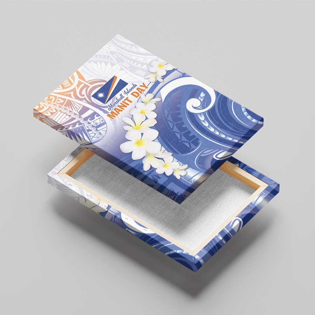 Marshall Islands Manit Day Canvas Wall Art Plumeria and Polynesian Tribal LT9 - Polynesian Pride
