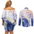 Marshall Islands Manit Day Couples Matching Off Shoulder Short Dress and Long Sleeve Button Shirt Plumeria and Polynesian Tribal