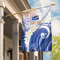 Marshall Islands Manit Day Garden Flag Plumeria and Polynesian Tribal LT9 House Flag White - Polynesian Pride