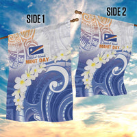 Marshall Islands Manit Day Garden Flag Plumeria and Polynesian Tribal LT9 - Polynesian Pride