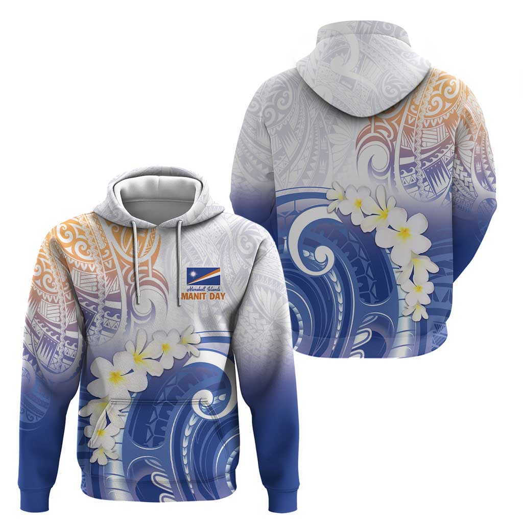 Marshall Islands Manit Day Hoodie Plumeria and Polynesian Tribal LT9 - Polynesian Pride