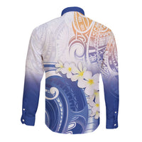 Marshall Islands Manit Day Long Sleeve Button Shirt Plumeria and Polynesian Tribal LT9 - Polynesian Pride