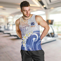 Marshall Islands Manit Day Men Tank Top Plumeria and Polynesian Tribal LT9 White - Polynesian Pride