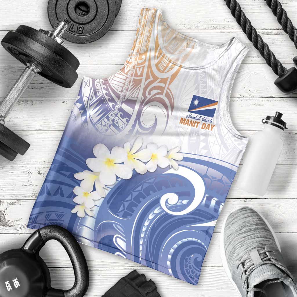 Marshall Islands Manit Day Men Tank Top Plumeria and Polynesian Tribal LT9 - Polynesian Pride