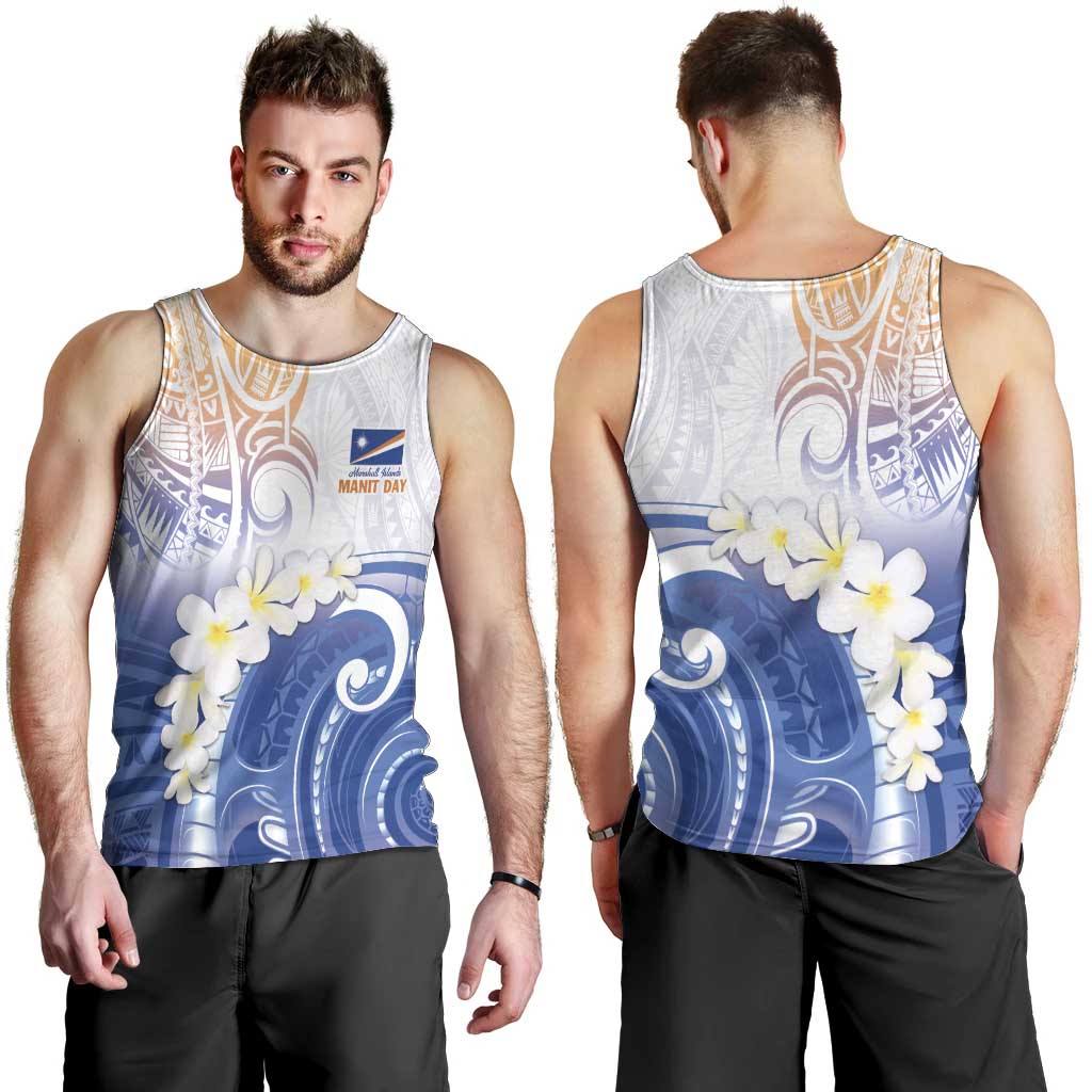 Marshall Islands Manit Day Men Tank Top Plumeria and Polynesian Tribal LT9 - Polynesian Pride