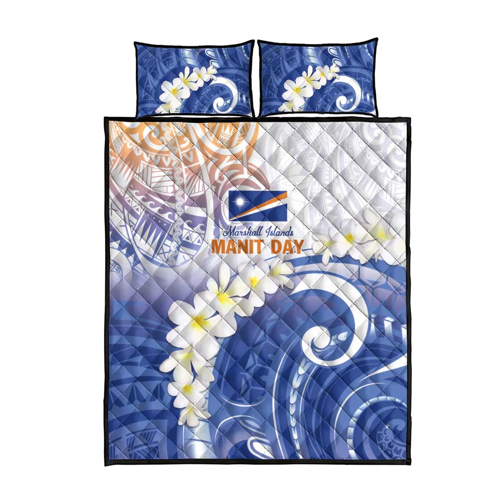 Marshall Islands Manit Day Quilt Bed Set Plumeria and Polynesian Tribal LT9 - Polynesian Pride