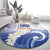 Marshall Islands Manit Day Round Carpet Plumeria and Polynesian Tribal