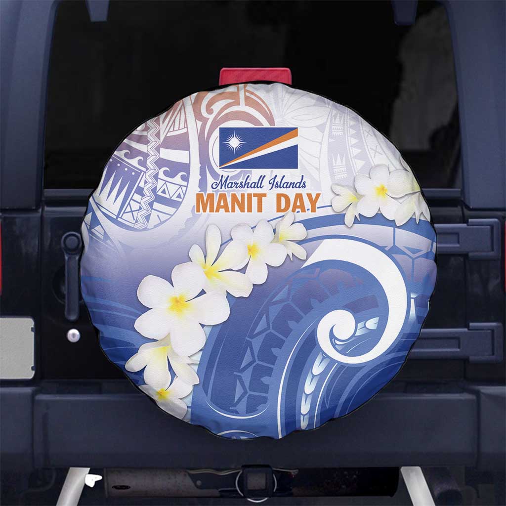Marshall Islands Manit Day Spare Tire Cover Plumeria and Polynesian Tribal LT9 - Polynesian Pride