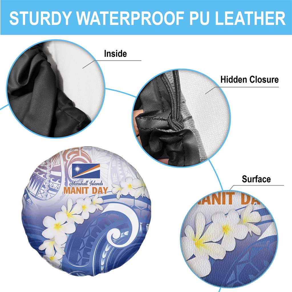 Marshall Islands Manit Day Spare Tire Cover Plumeria and Polynesian Tribal LT9 - Polynesian Pride